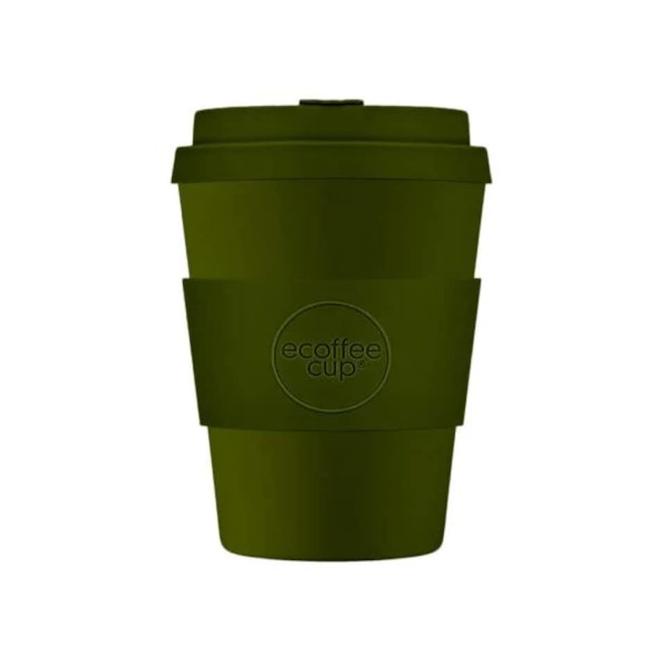 image 1 of Ecoffee Cup 12oz 350ml Reusable, Plant Based Coffee Cup with Silicone Lid & Sleeve - Oberon