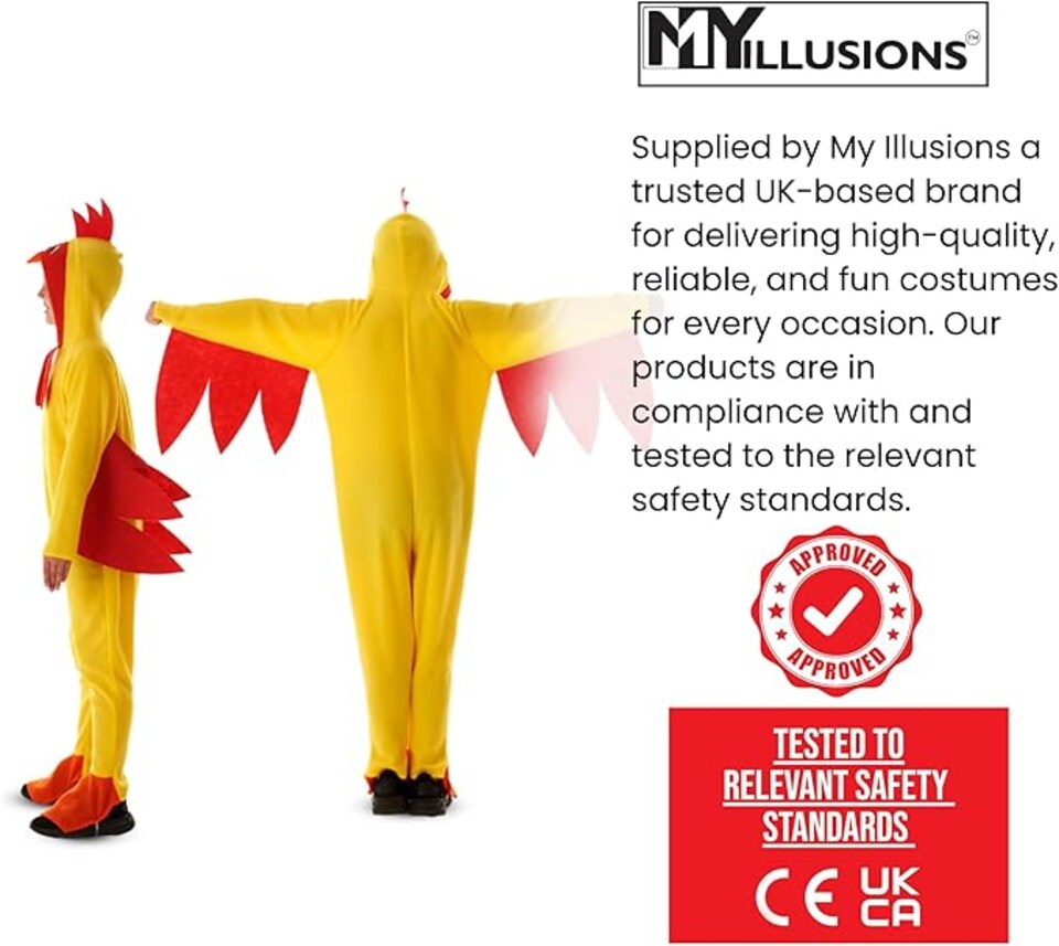 image 1 of Kids Chicken Costume Nativity Halloween Fancy Dress Boys Girls Childrens Outfit(7-9 Years)