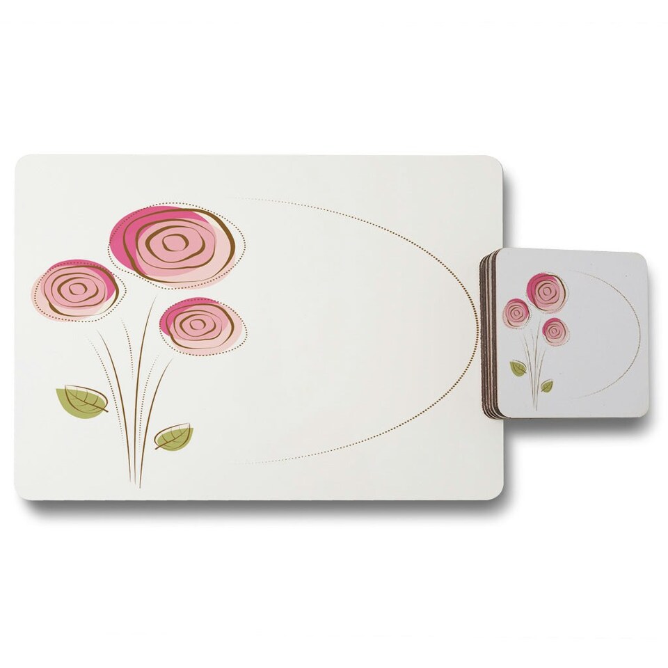 image 1 of Rose Drawing (Placemat & Coaster Set)