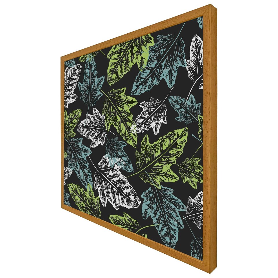 image 1 of Leaf print on dark bachground (Picture Frame) Black | S