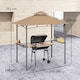 image 5 of Outsunny 2.5x1.5m 8x5 Grill Gazebo Canopy, Double Tiered Outdoor BBQ Gazebo Shelter with 2 Side Shelves for Garden, Patio, Barbecue, Picnic, Khaki