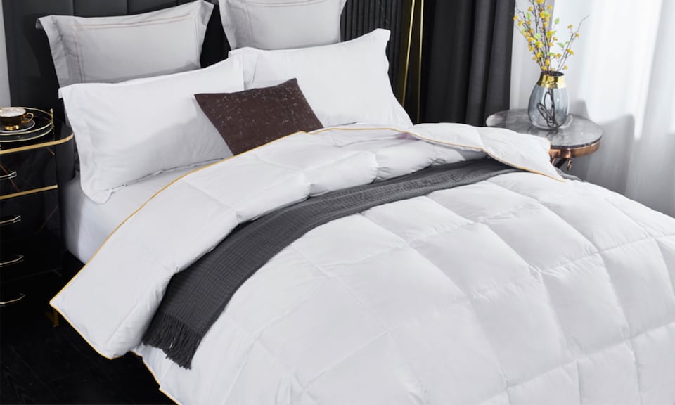 image 1 of Ezysleep 13.5tog Premium Goose Feather and Down Duvet  - High-Quality Filling | White | White