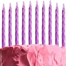10 pcs Purple Cake Topper Candles Purple