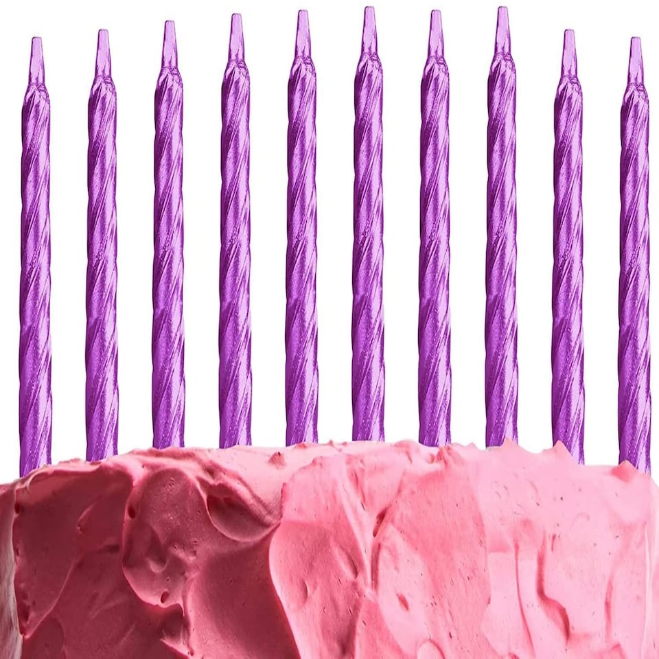 image 1 of 10 pcs Purple Cake Topper Candles Purple