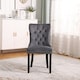 image 4 of Dark Grey Set of Four Studded Velvet Dining Chair with Ring Knocker Detail Grey | Dark Grey