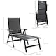 image 5 of Outsunny Outdoor Folding Sun Lounger, 5-Position Adjustable Chaise Lounge Chair with Aluminium Frame for Patio, Pool and Garden, Grey