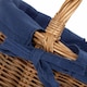 image 4 of Small Blue Lined Country Oval Wicker Shopping Basket | Blue | Navy Blue
