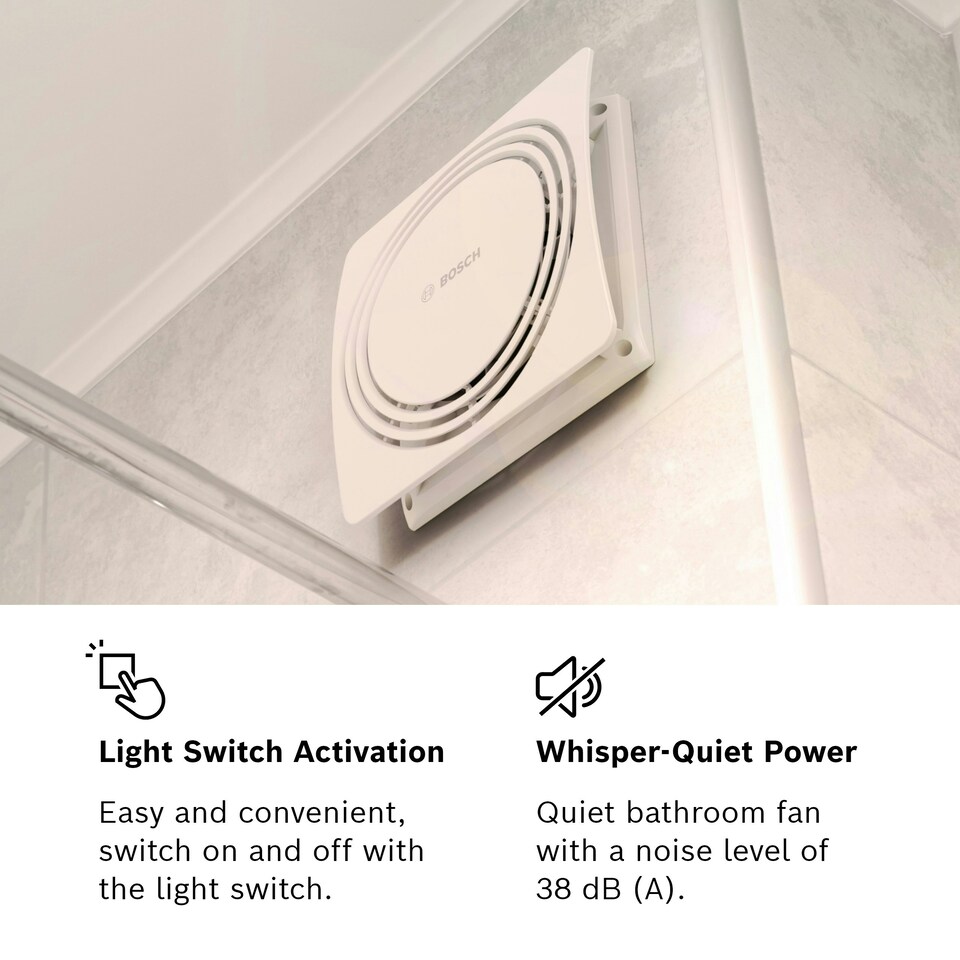 image 1 of Bosch Silent Bathroom Fan 1900 W125 - Light Switch Activated Bathroom Fan