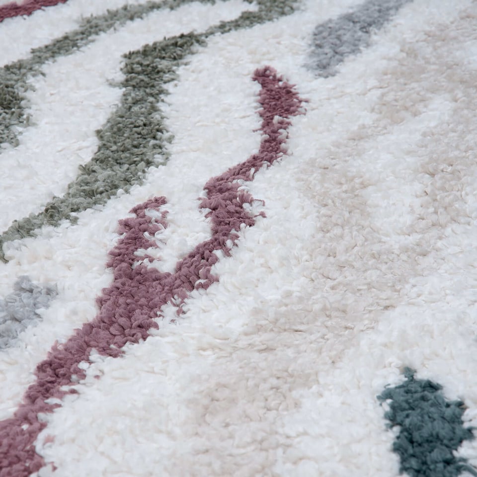image 1 of The Rugs Moodi Collection Abstract Design Shaggy Soft High Pile Living Room Floor Rug and Runner