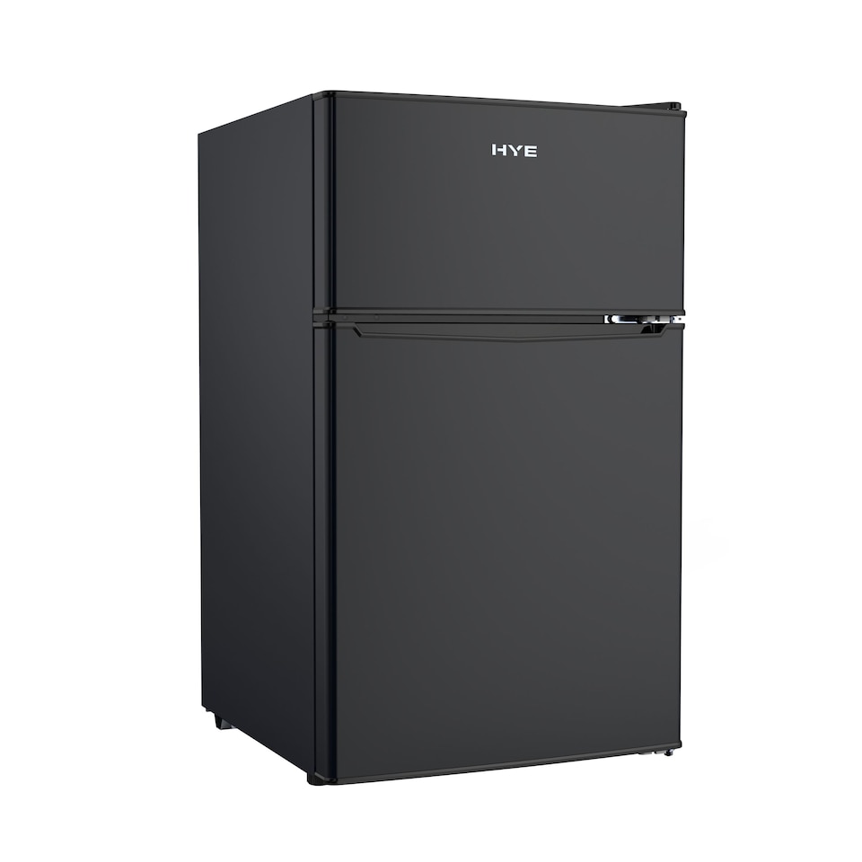 image 1 of HYE 86L Under Counter Fridge Freezer, Freestanding, 49cm, Black - RF01UCFF85B13