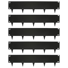 Harbour Housewares 5pc Steel Lawn Edging Set - 5m x 16cm - Black
