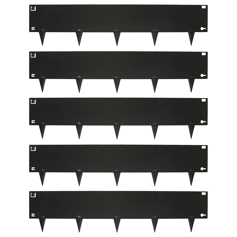 image 1 of Harbour Housewares 5pc Steel Lawn Edging Set - 5m x 16cm - Black