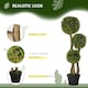 image 4 of HOMCOM Potted Artificial Plants Boxwood Ball Topiary Trees Indoor Outdoor, 90cm
