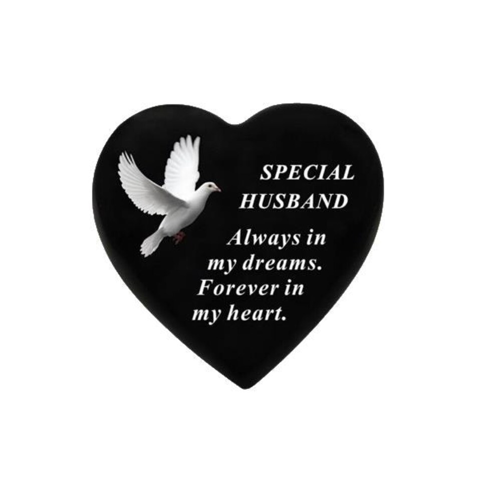 David Fischhoff Dove Memorial Heart 16 x 15cm - Husband