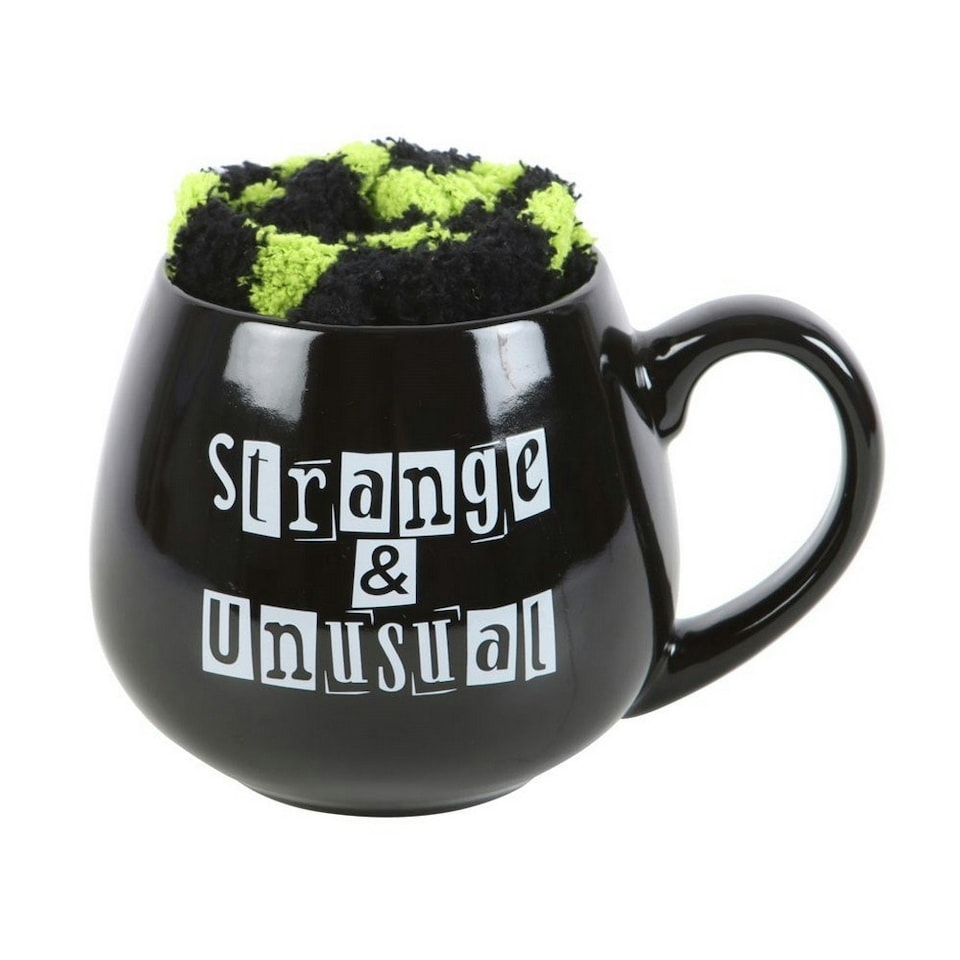 image 1 of Something Different Strange And Unusual Mug and Sock Set - Black/Green - One Size