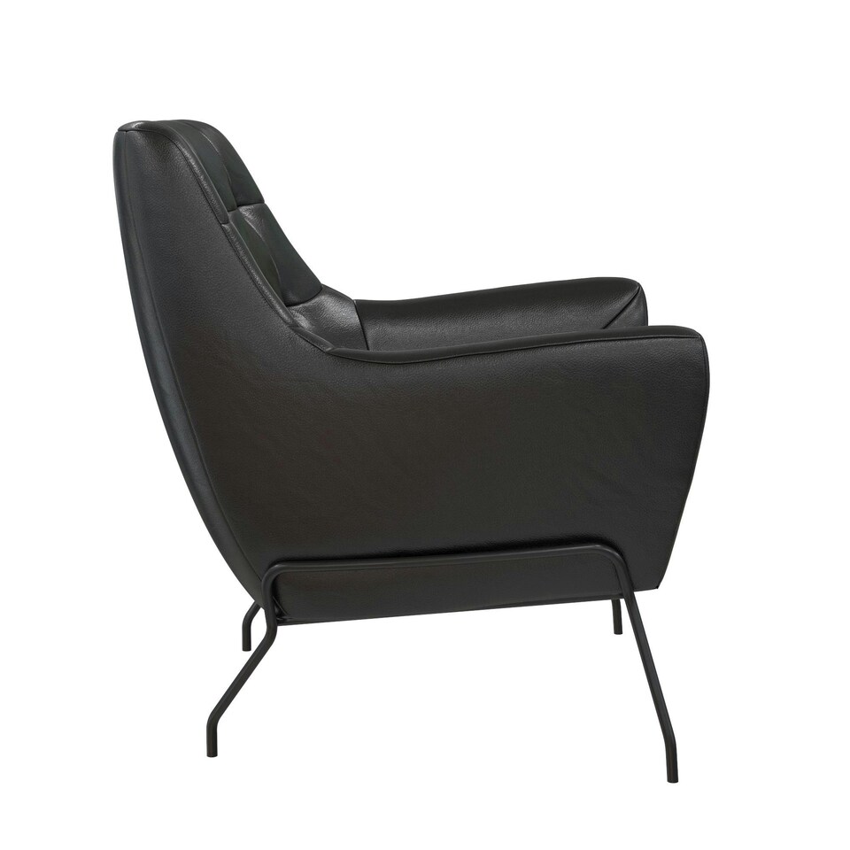 image 1 of Brayden Accent Chair Black Faux Leather