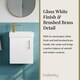 image 4 of Floor Standing Vanity Basin 400mm Gloss White & Brushed Brass Handle | White | Gloss White | 438 x 400 x 222mm