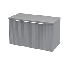 Balterley Tixall Fluted 1 Drawer Wall Hung Vanity Unit with Worktop, Satin Grey, 800mm