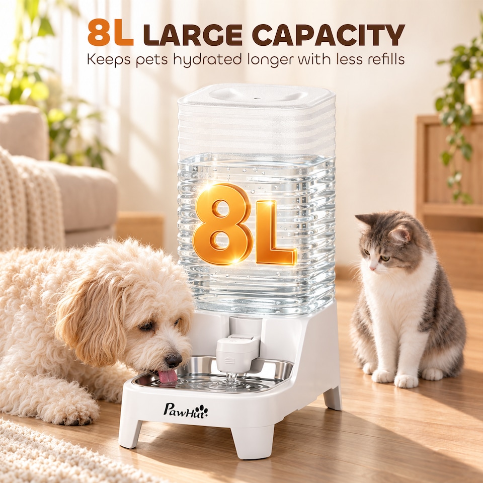image 1 of PawHut Automatic Pet Water Dispenser, 8L Gravity Dog Water Dispenser