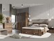 image 6 of King Size Bed Storage Shelves Dark Oak Headboard Built In Shelving 160cm Euro Wooden Slats Nepo