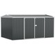 image 1 of Outsunny 14 x 8ft Outdoor Garden Metal Storage Shed with Lockable Door, Tool Storage Box for Garden, Patio and Lawn, Grey