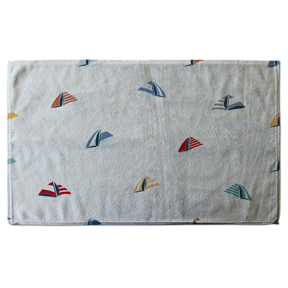 image 1 of Striped Sailboats (Bath Towel)