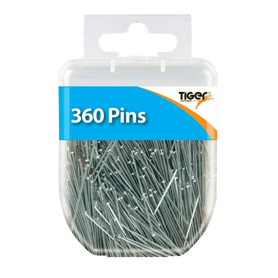 image 1 of Tiger Stationery Essentials Straight Pins (Pack of 360) - Silver - One Size