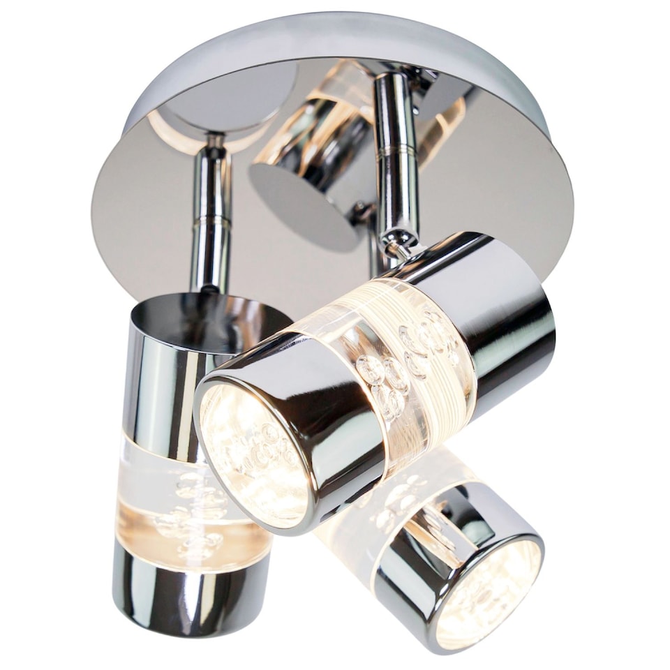 image 1 of Chrome Bathroom Spot Light with LED Bubble Acrylic Heads | Chrome