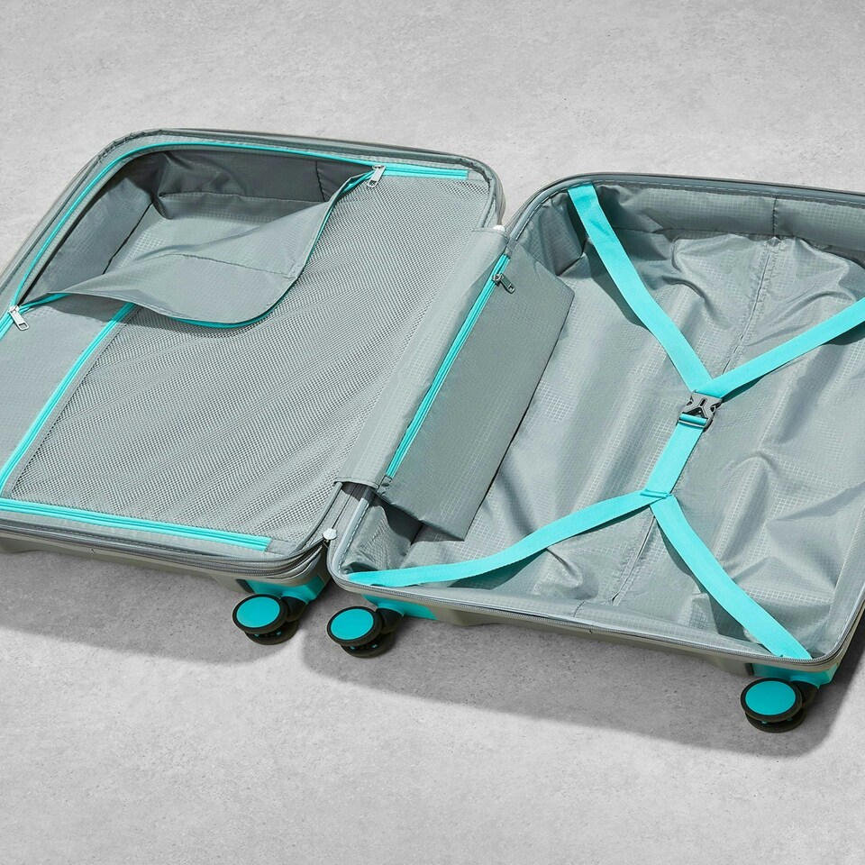 image 1 of Rock Tulum Cabin Suitcase Grey/Aqua | Grey | Cabin Bag
