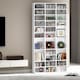 image 8 of HOMCOM 1116 CD/ 528 DVD Storage Unit, Media Storage Shelf, Wooden Display Unit with Adjustable Shelves, 102 x 195 cm, Marble Effect | White