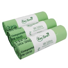 BioLiner 80 Litre Compostable Bags for Swing Bins & Dustbins - 3 Rolls