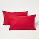 image 1 of Homescapes Red Cotton Kids Pillowcases 40 x 60 cm 200 Thread Count - 2 Pack Red