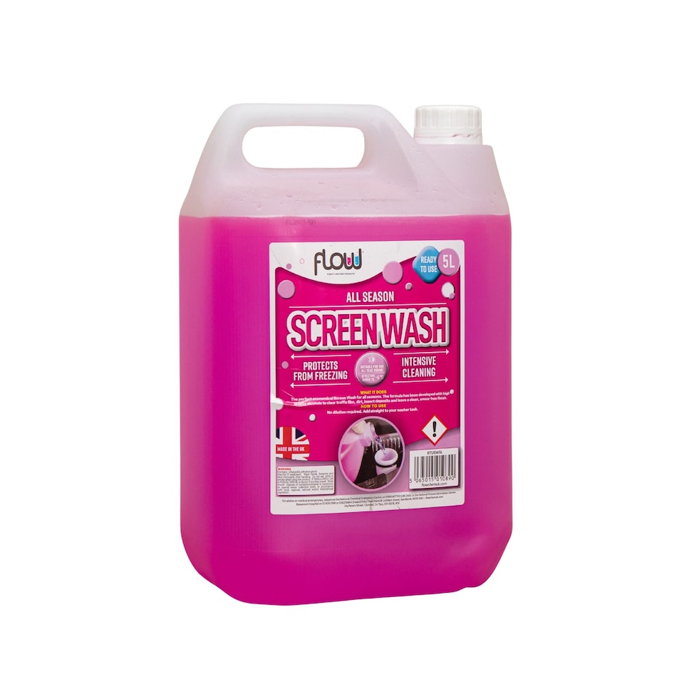 image 1 of 5 Litre All Season Streak Free Ready to Use Vehicle Screen Wash