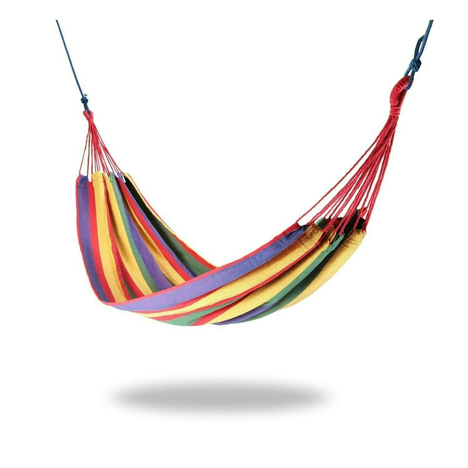 image 1 of Primrose Outdoor Single Hammock With Steel Hammock Stand and Carry Bag