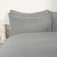 image 5 of OHS Soft Microfibre Plain Duvet Cover and Pillowcase Set, Single - Grey