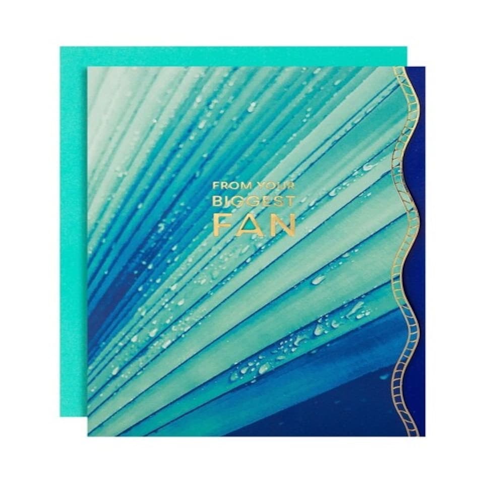 image 1 of Turquoise Premium 'From Your Biggest Fan' Open Card Vivid Aura