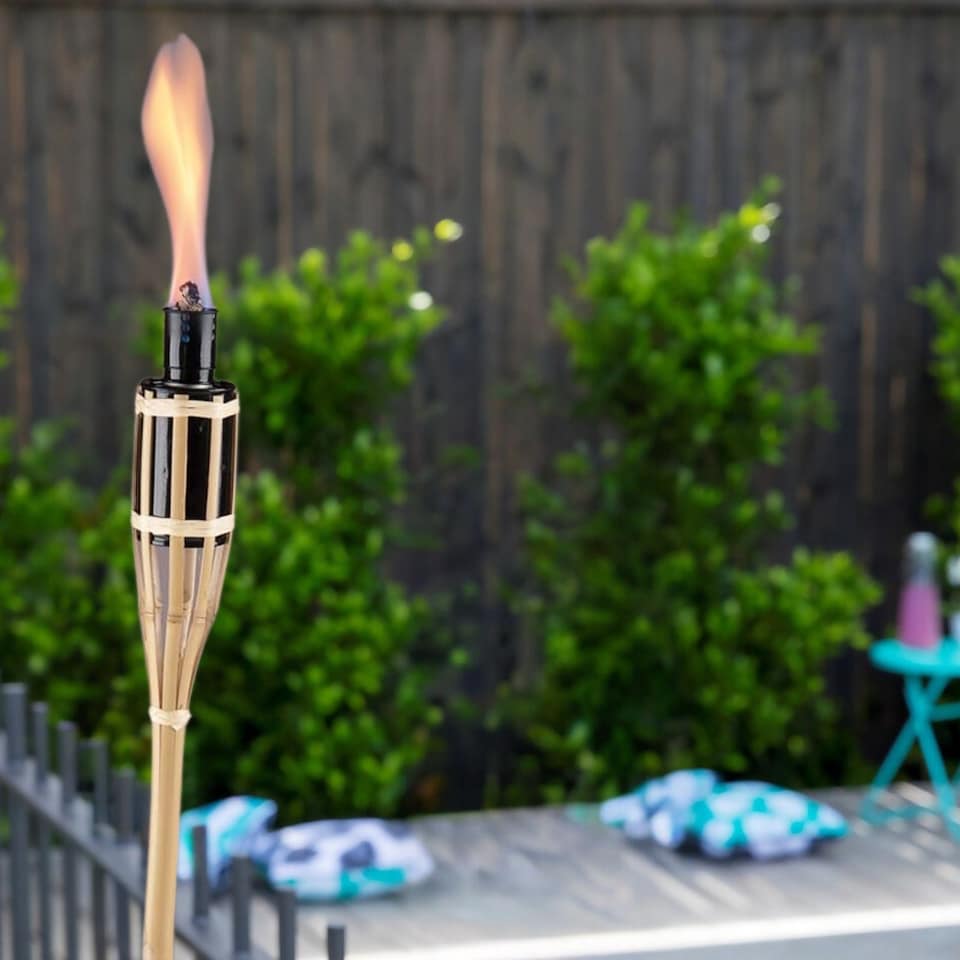 image 1 of 2ft Bamboo Torch Lantern - Outdoor Lighting Burner | Brown | 2