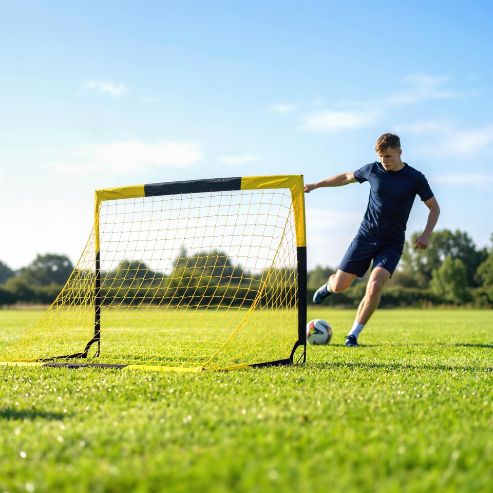 image 1 of SPORTNOW Pop Up Football Goal, Portable Folding Football Net