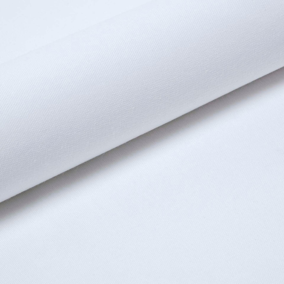 image 1 of Homescapes Pure Cotton Plain White Fabric 150 cm Wide | White | 150cm(60") wide, sold per metre length