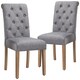 image 1 of Yaheetech Set of 2 Classic PU Leather Dining Chairs Grey | Dark Grey