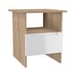 image 7 of Lucca Bottom Drawer Lamp Table in White Gloss & Bardolino Oak (Ready Assembled) | White | White Gloss & Bardolino Oak