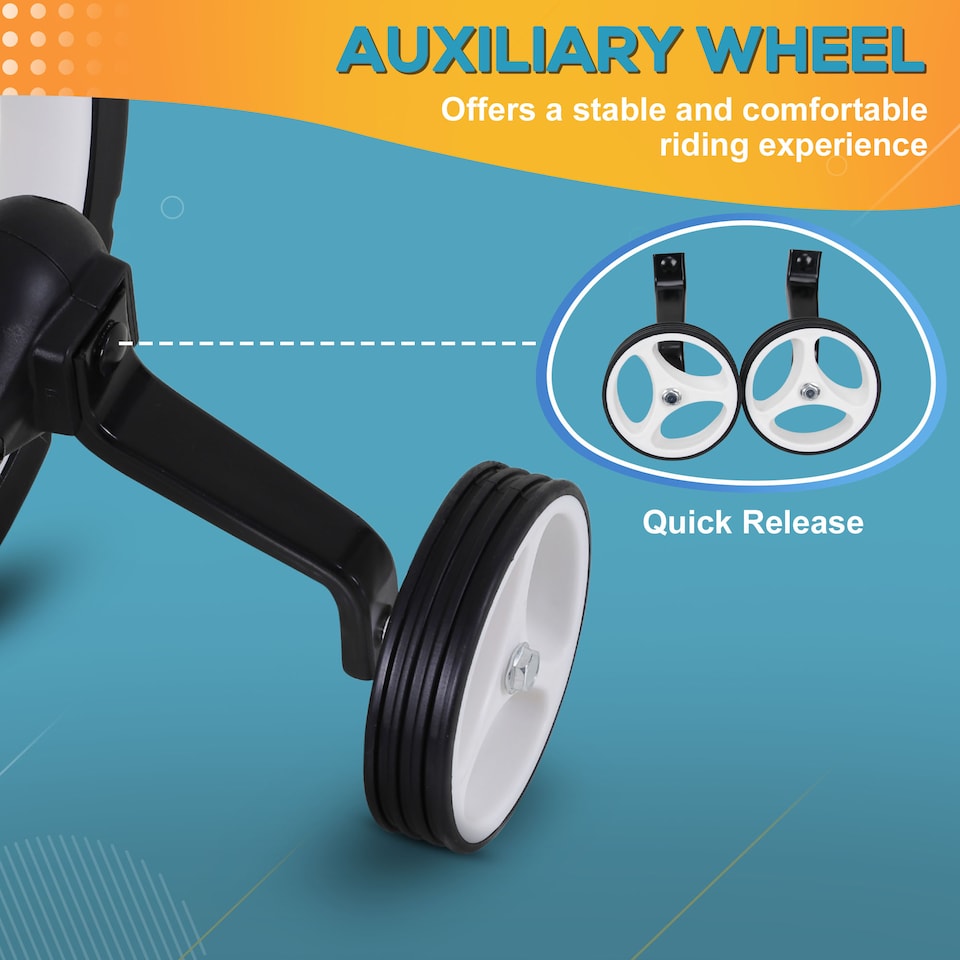 image 1 of HOMCOM 11 Inch Kids Balance Bike Training Pedal Bicycle With Removable Stabilizers EVA Tyres Adjustable Seat Height 2 to 5 Years Gift for Boys Girls Red