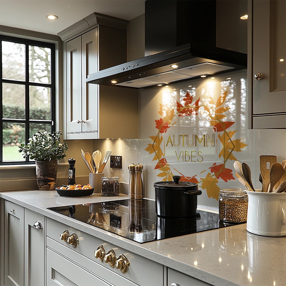 image 1 of Autumn Vibes Splash Back | White