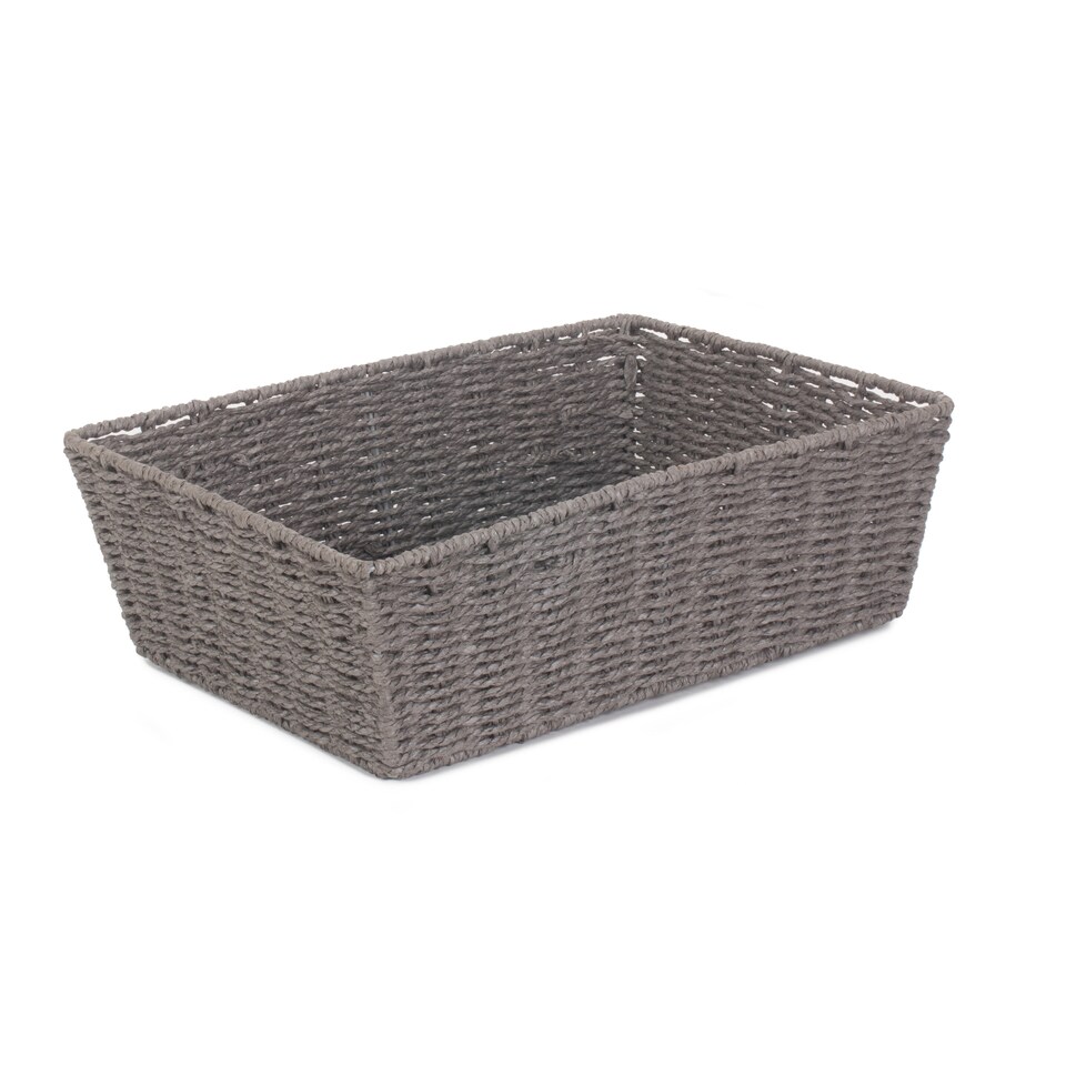 image 1 of Extra Large Grey Paper Rope Serving Tray | Grey | Grey | Extra Large