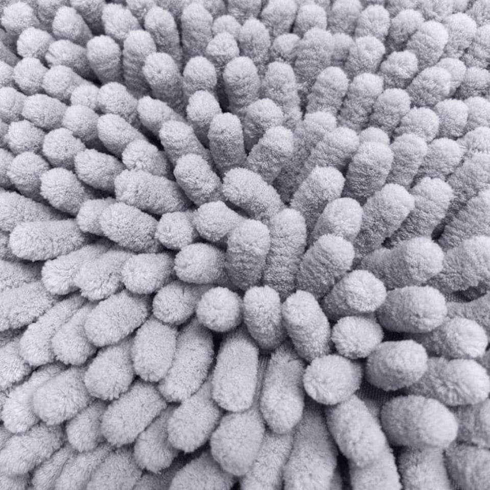 image 1 of Jumbo Chenille Bobble Bath Mat Non Slip | Grey | Charcoal