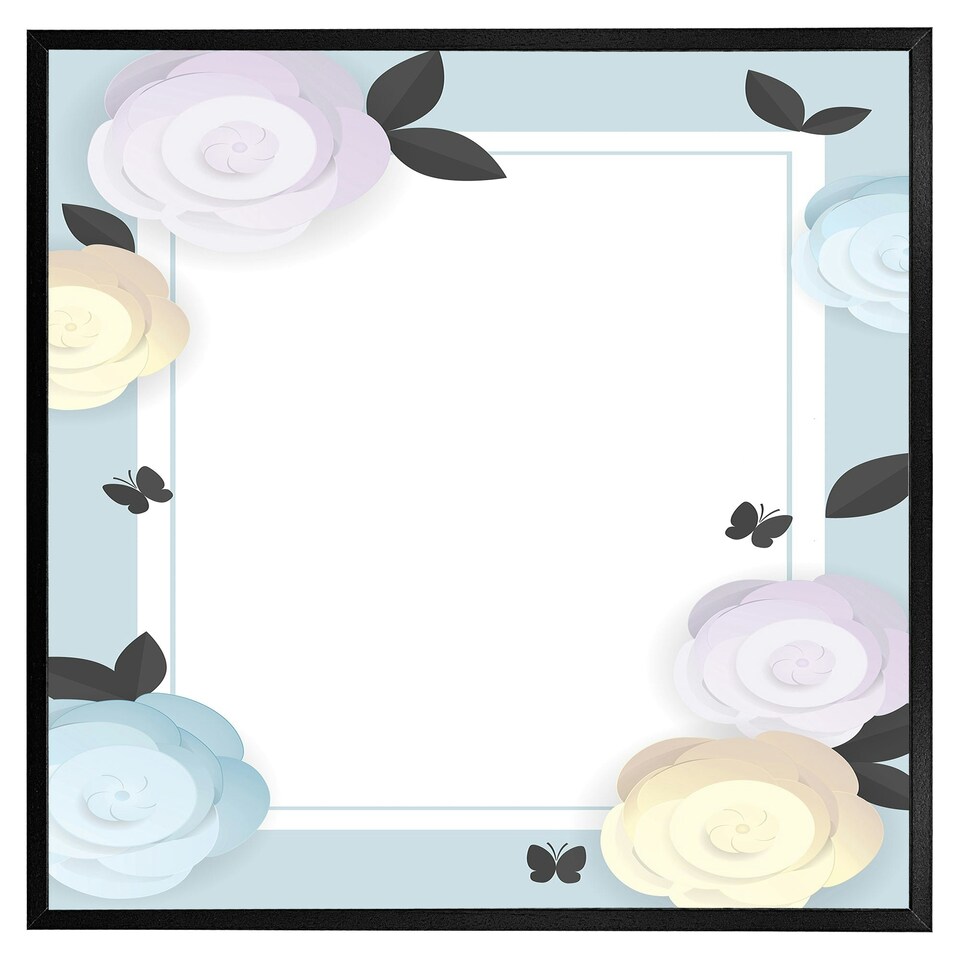 image 1 of Pastel colour flowers (Picture Frame) Grey | XL