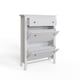image 2 of Deluxe Two Tier Shoe Cabinet | White | White