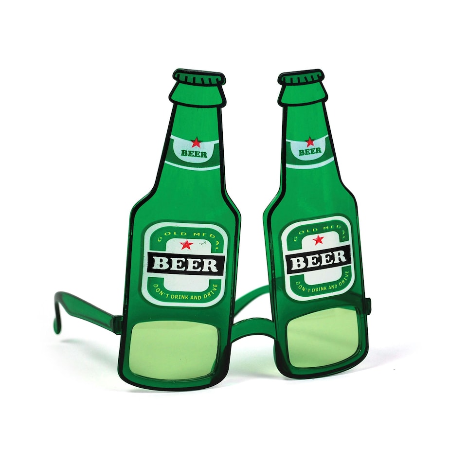 Bristol Novelty Beer Bottle Glasses - Green - One Size One Size