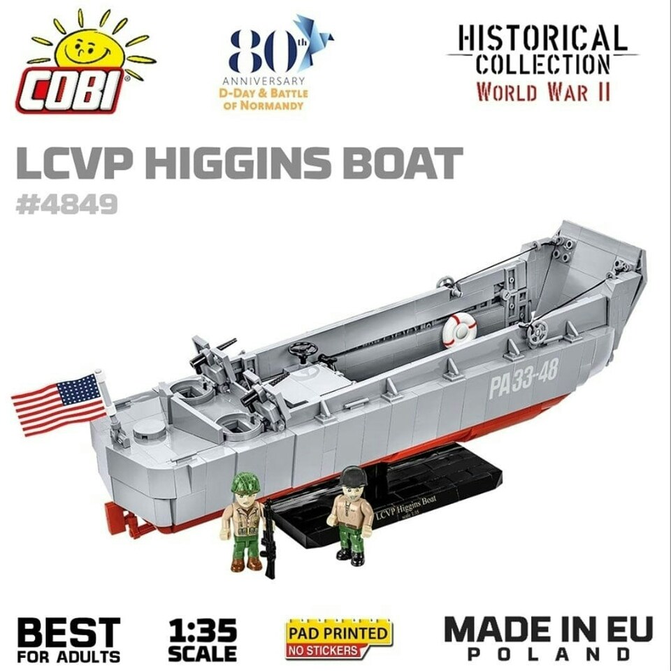 image 1 of LCVP Higgins Boat brick model - COBI 4849 - 715 bricks