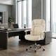 image 3 of COSTWAY 227kg Leather Office Chair Adjustable Big & Tall Executive Chair-Beige